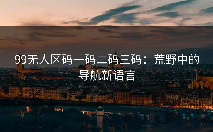 99无人区码一码二码三码：荒野中的导航新语言